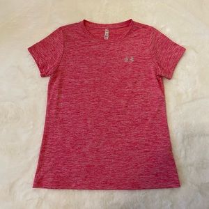 Under Armour pink crew neck workout shirt